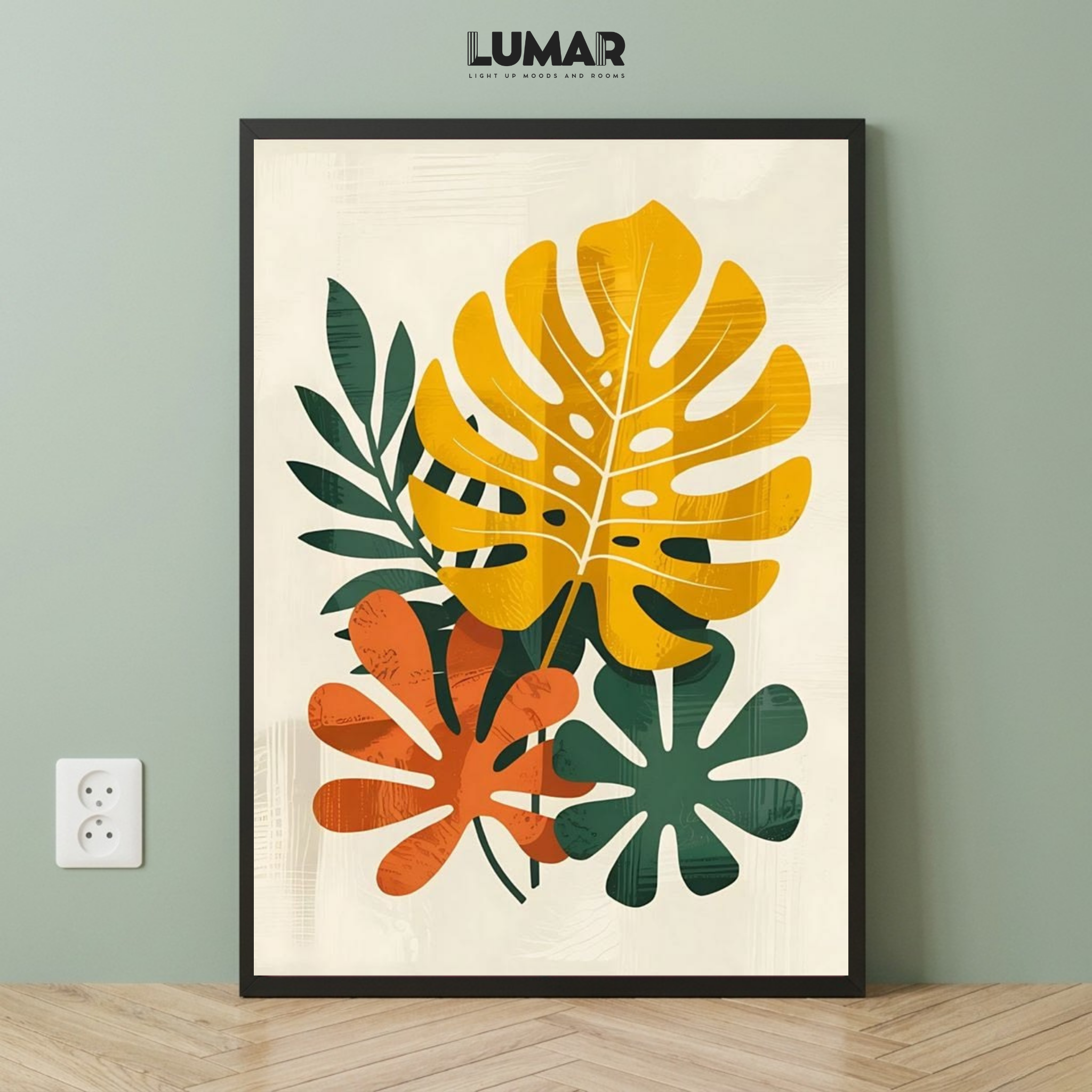 abstract tropical leaf print