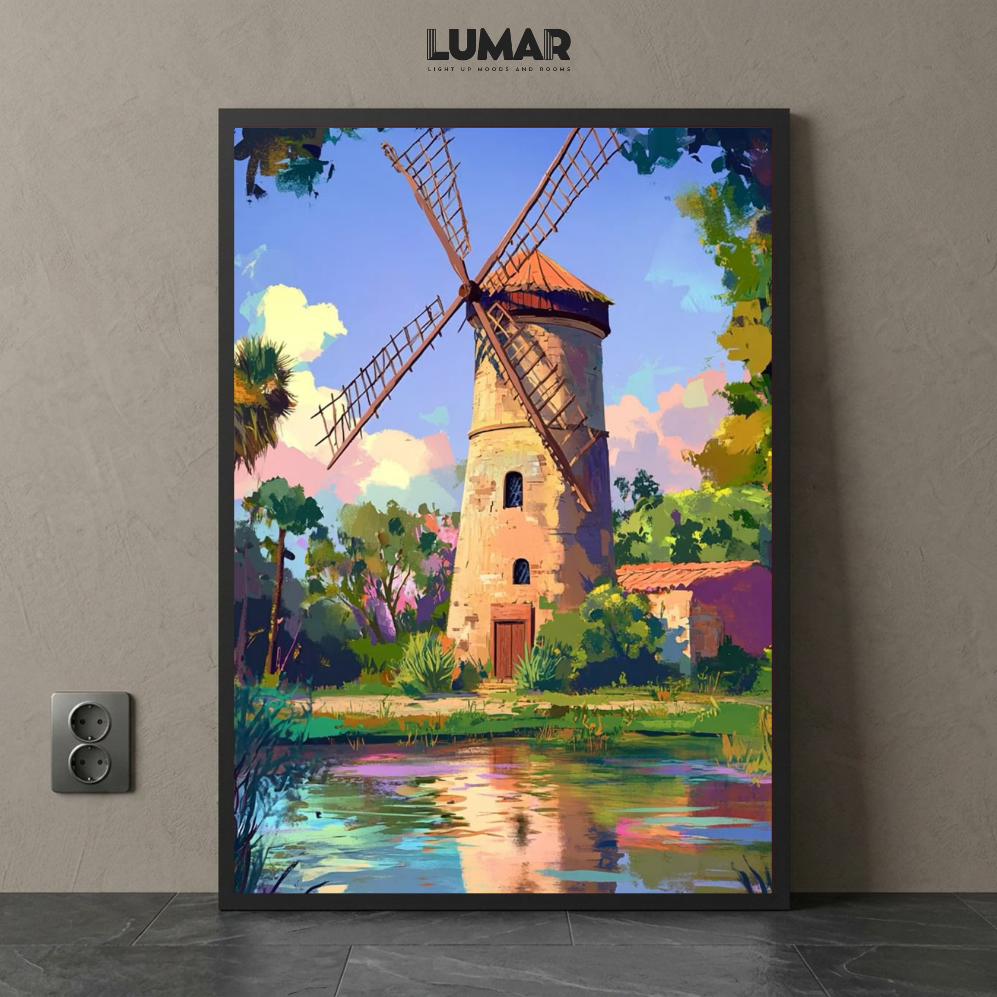 rustic windmill wall art