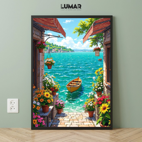 coastal boat wall art
