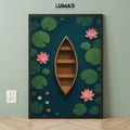 Lotus Pond Boat Wall Art