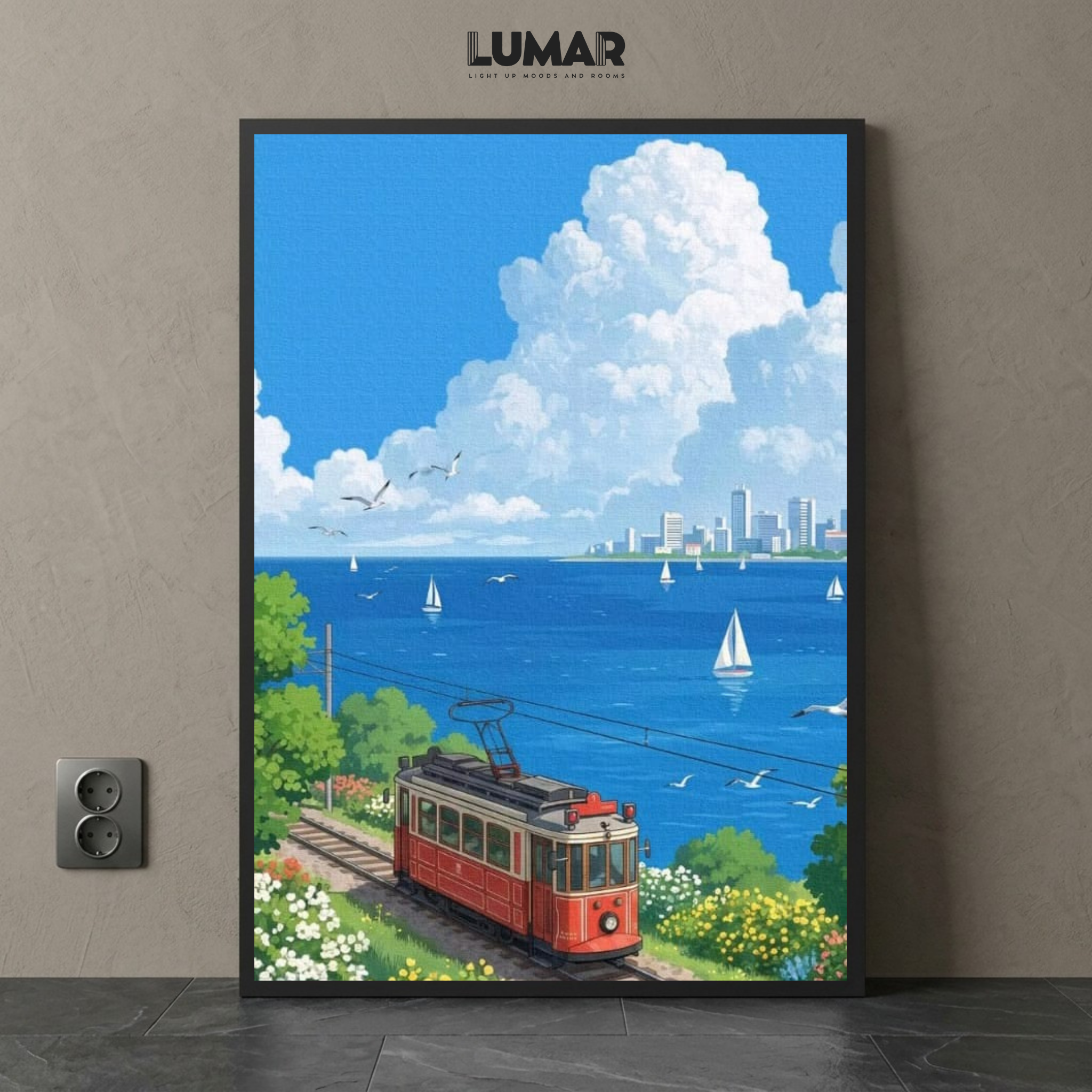 vintage tram wall art