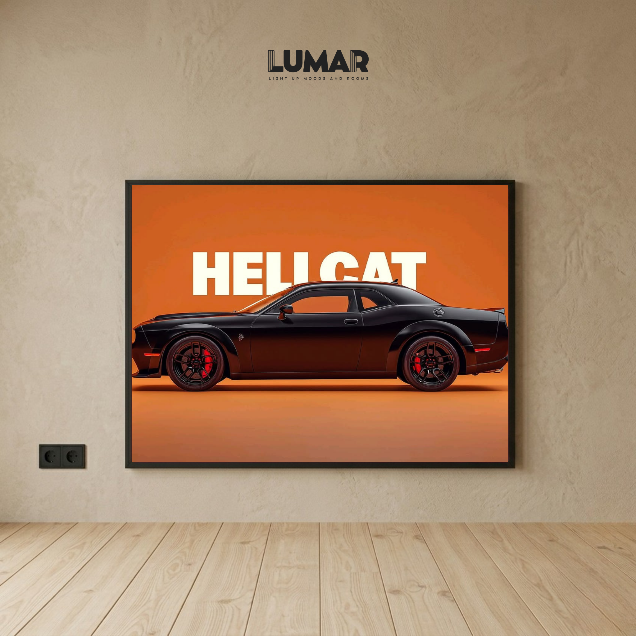 dodge hellcat wall art