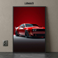 red muscle car art