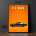 orange muscle car art