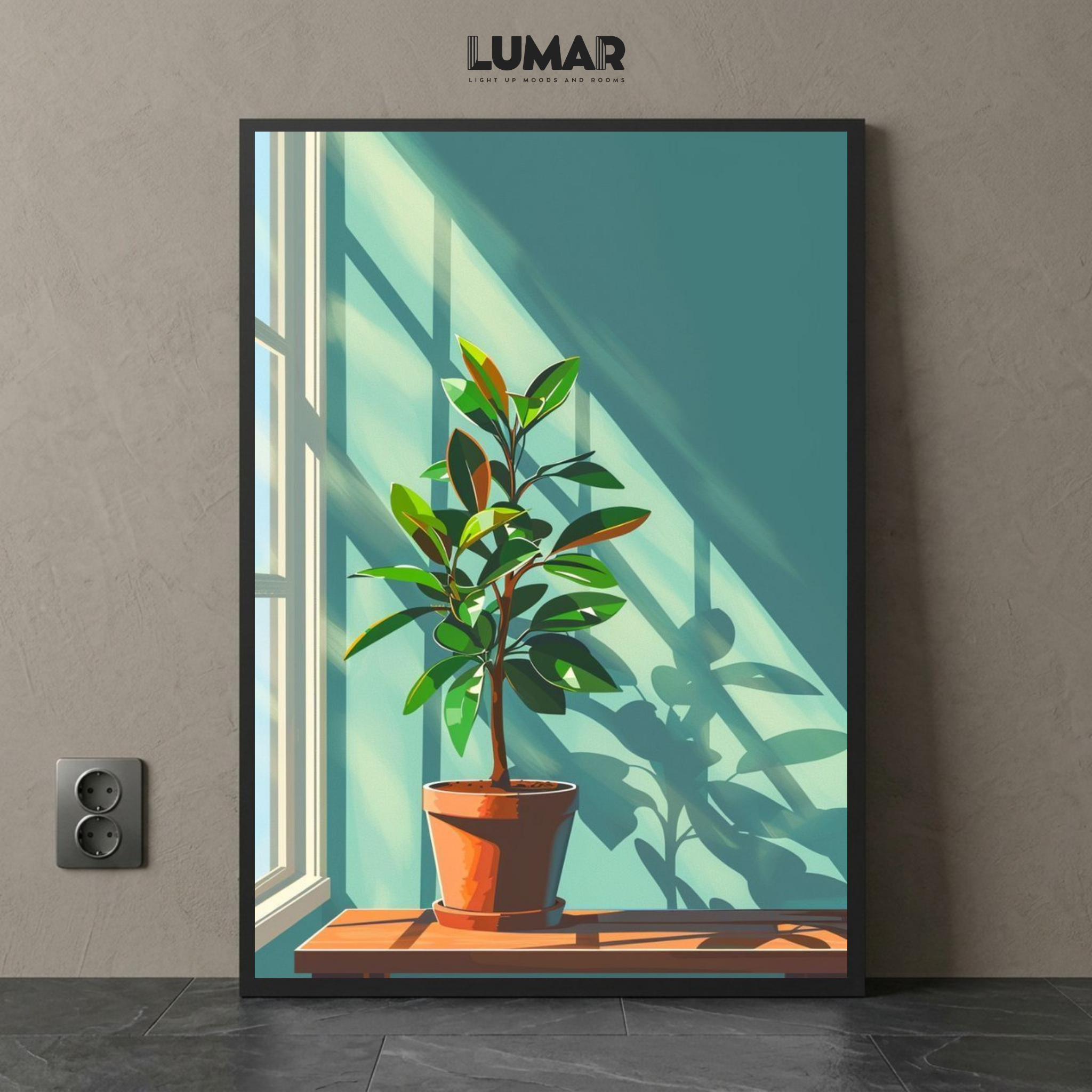 potted plant wall art