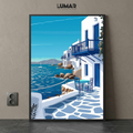 santorini greece wall art