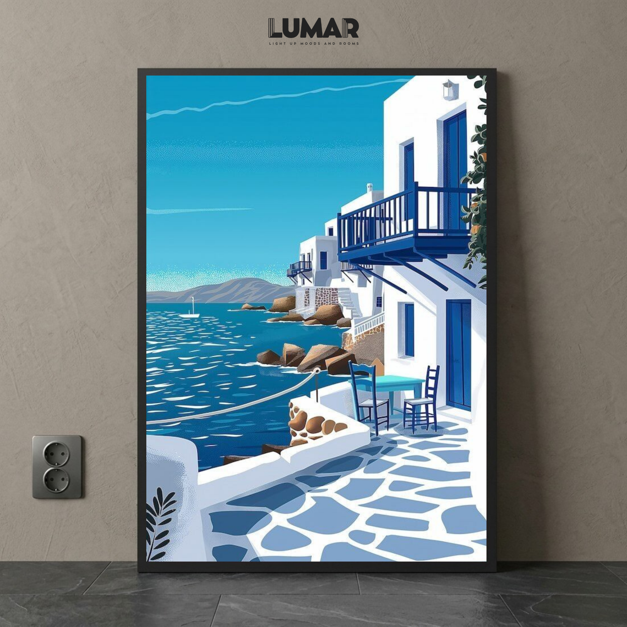 santorini greece wall art