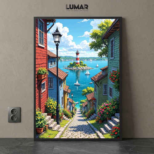 coastal lighthouse wall art