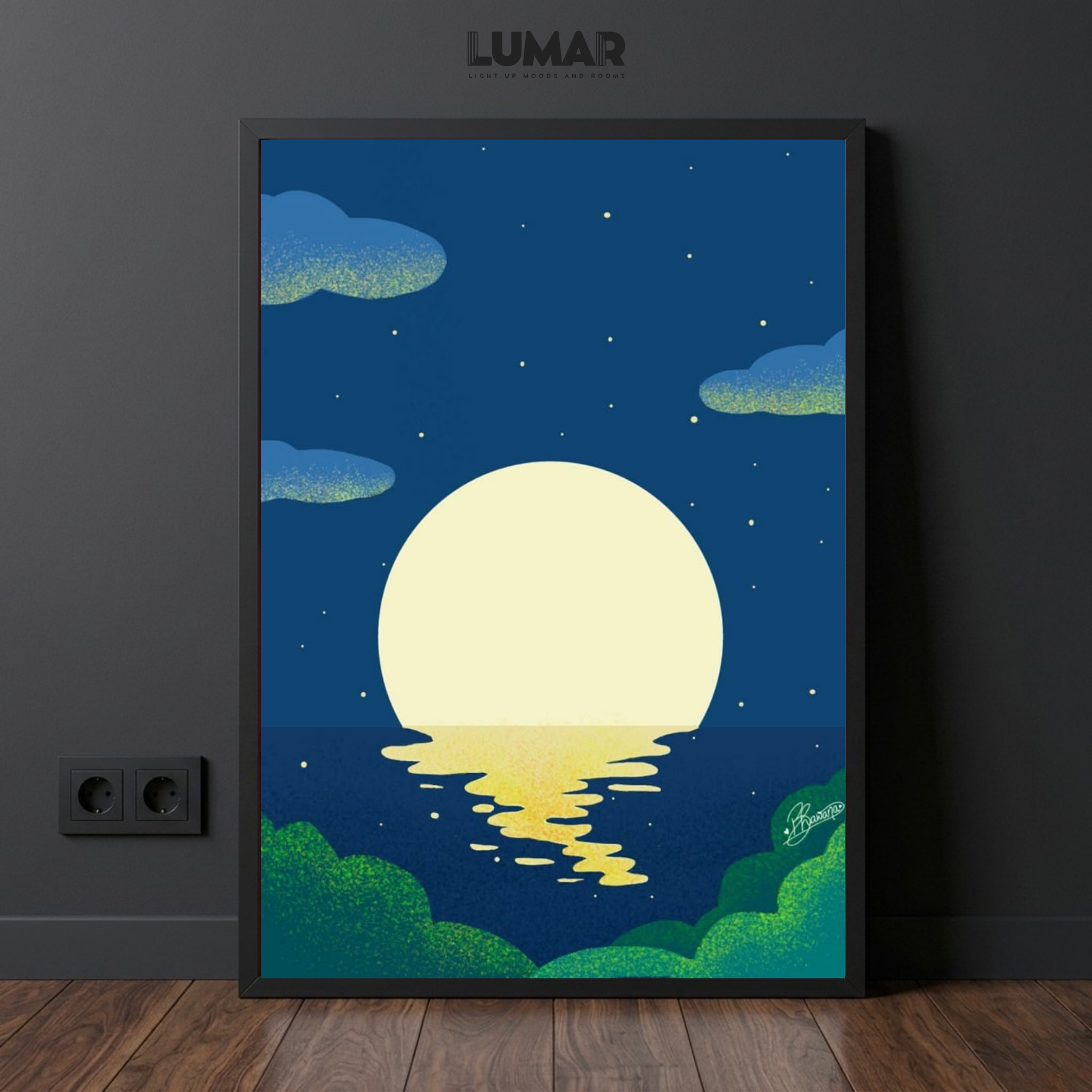 moon reflection wall art