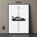 White Porsche Wall Art