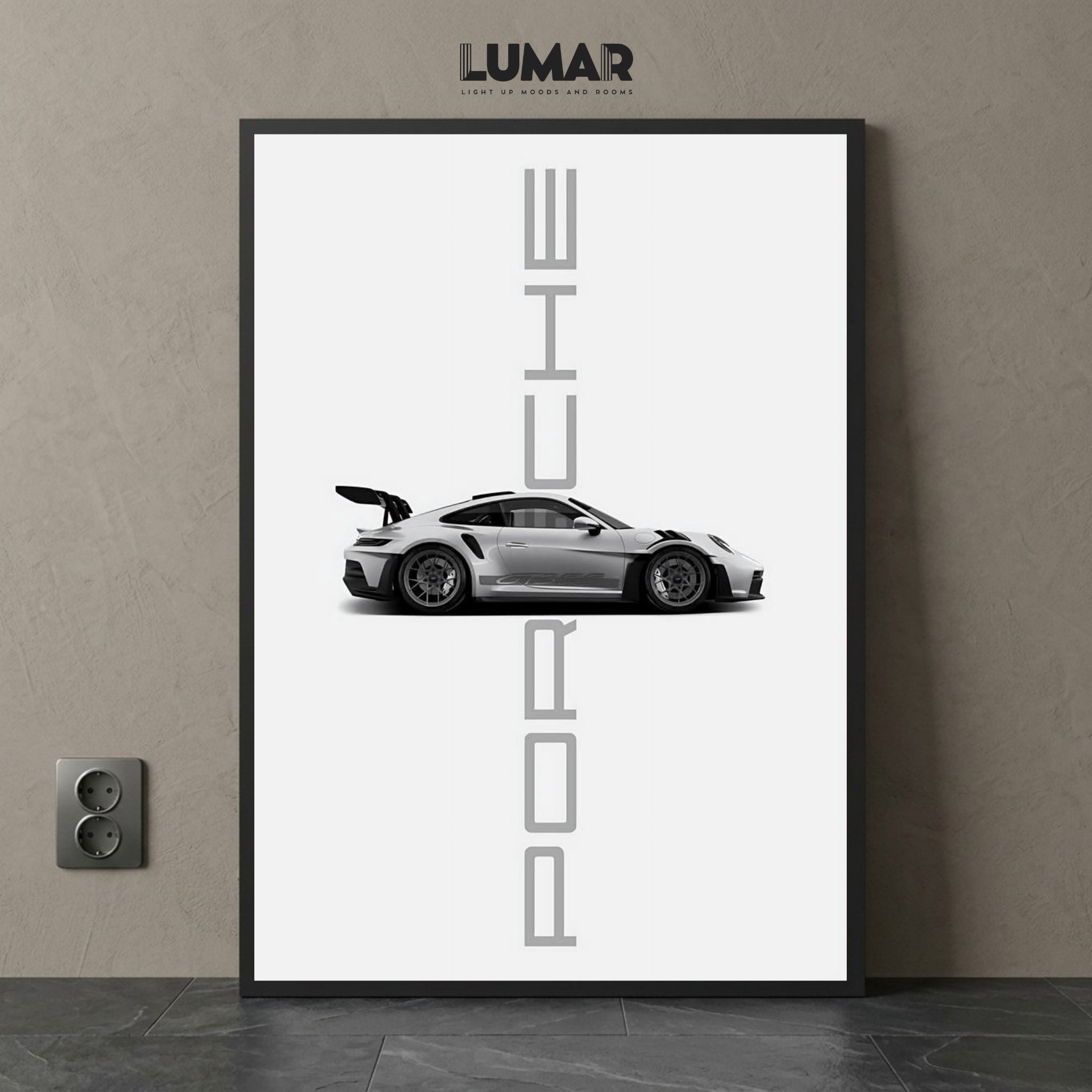 White Porsche Wall Art