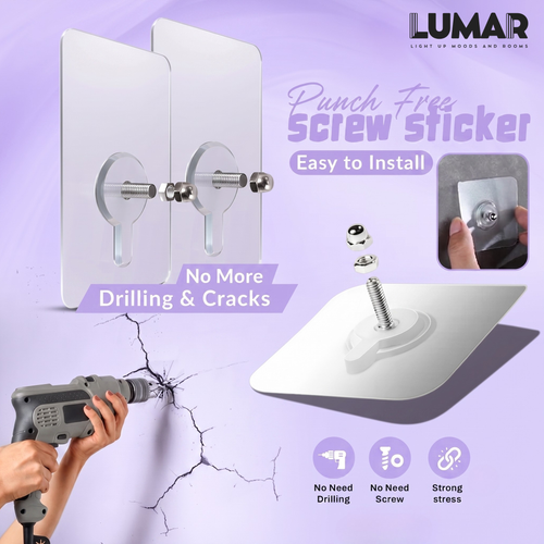 punch free screw stickers