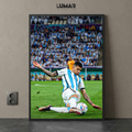 Framed wall art poster featuring Cristian Romero in an Argentina kit