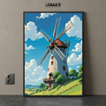 minimalist windmill art print